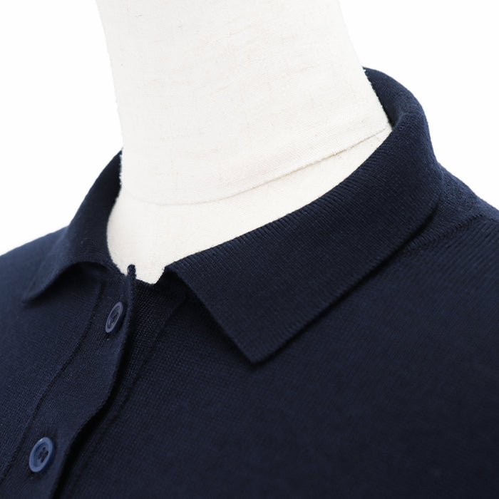 LOEWE Long sleeve polo shirt wool Navy Women XS Used Authentic