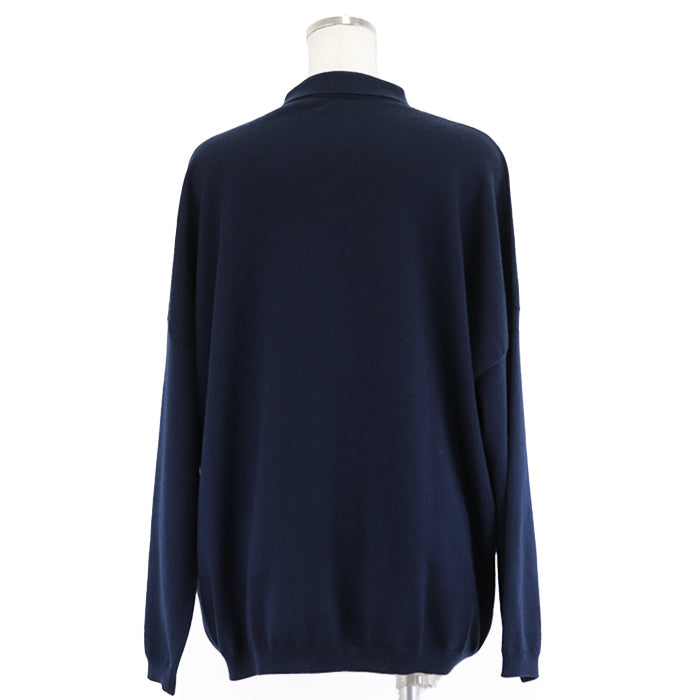 LOEWE Long sleeve polo shirt wool Navy Women XS Used Authentic