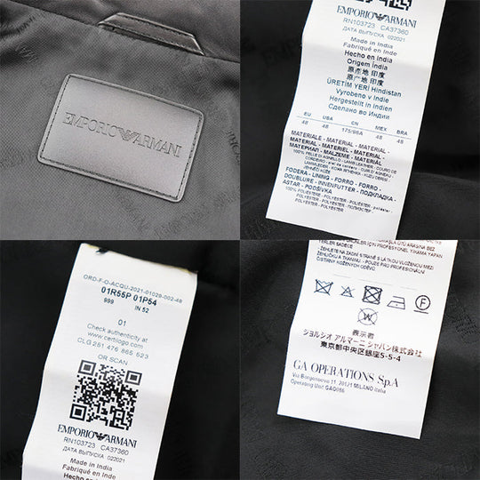 Emporio Armani Blouson [Outer material] 100% lamb leather [Lining] 100% polyester black mens 48 Used Authentic