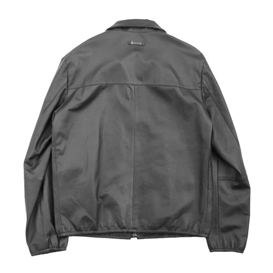 Emporio Armani Blouson [Outer material] 100% lamb leather [Lining] 100% polyester black mens 48 Used Authentic