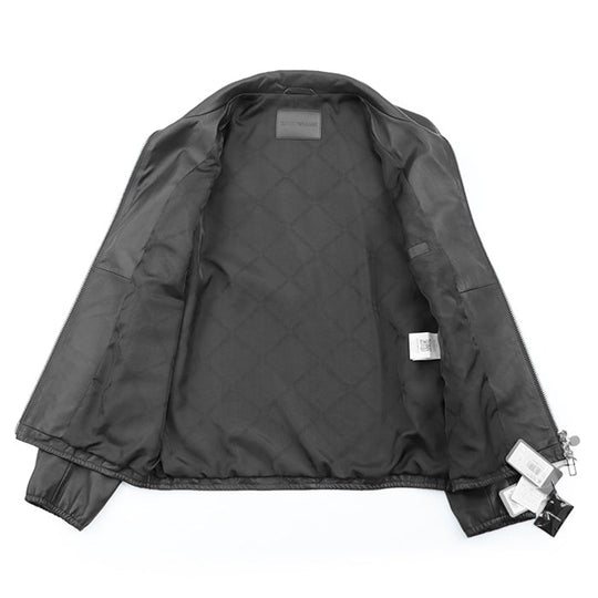 Emporio Armani Blouson [Outer material] 100% lamb leather [Lining] 100% polyester black mens 48 Used Authentic