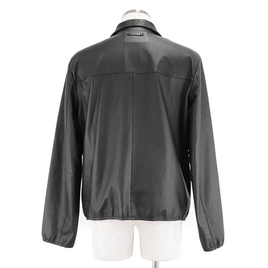 Emporio Armani Blouson [Outer material] 100% lamb leather [Lining] 100% polyester black mens 48 Used Authentic