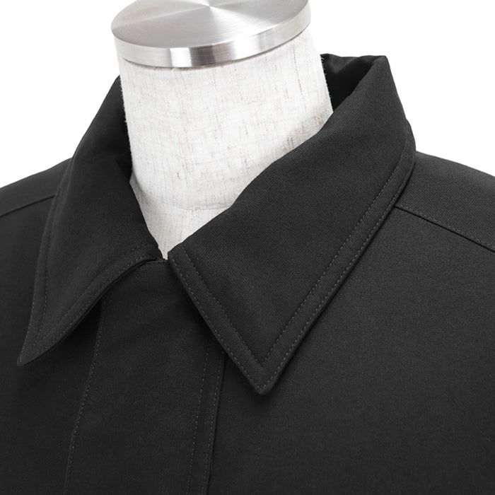 PRADA Other outerwear [Outer material] 51% polyamide, 49% cotton [Lining] 100% recycled polyamide [Filling] 55% polyester, 45% recycled polyester [Leather part] 100% calf leather black SGC091 S222 11HJ mens M Used Authentic