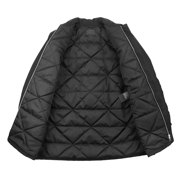 PRADA Other outerwear [Outer material] 51% polyamide, 49% cotton [Lining] 100% recycled polyamide [Filling] 55% polyester, 45% recycled polyester [Leather part] 100% calf leather black SGC091 S222 11HJ mens M Used Authentic