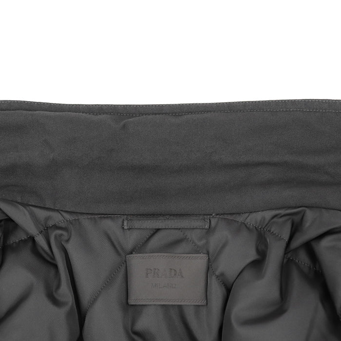 PRADA Other outerwear [Outer material] 51% polyamide, 49% cotton [Lining] 100% recycled polyamide [Filling] 55% polyester, 45% recycled polyester [Leather part] 100% calf leather black SGC091 S222 11HJ mens M Used Authentic
