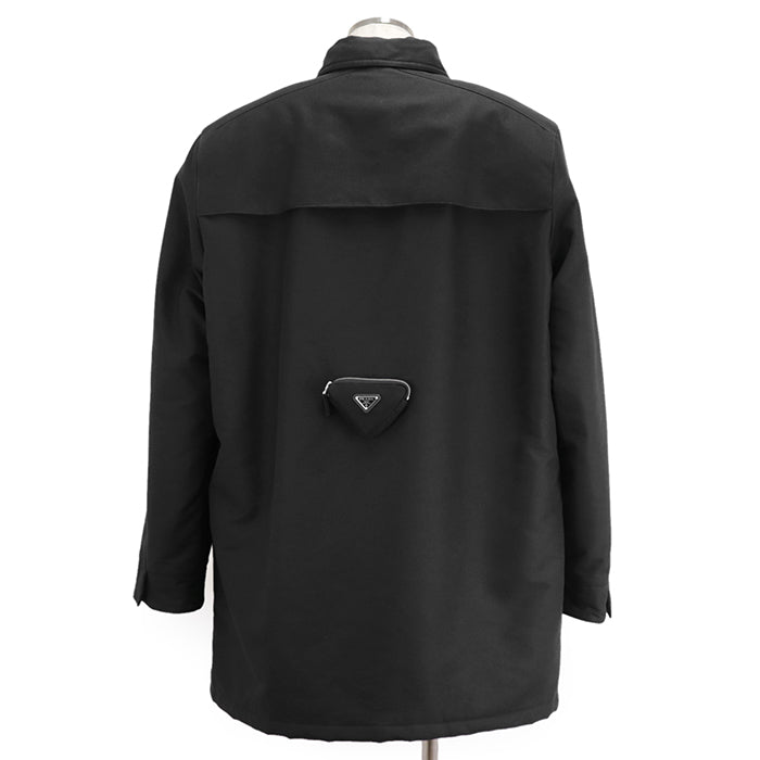 PRADA Other outerwear [Outer material] 51% polyamide, 49% cotton [Lining] 100% recycled polyamide [Filling] 55% polyester, 45% recycled polyester [Leather part] 100% calf leather black SGC091 S222 11HJ mens M Used Authentic