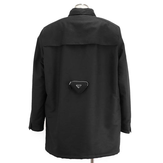 PRADA Other outerwear [Outer material] 51% polyamide, 49% cotton [Lining] 100% recycled polyamide [Filling] 55% polyester, 45% recycled polyester [Leather part] 100% calf leather black SGC091 S222 11HJ mens M Used Authentic