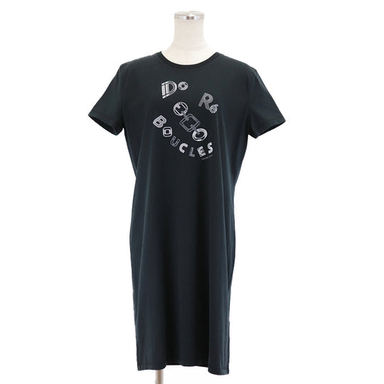 HERMES Cut cotton 100% black Women 40 Used Authentic