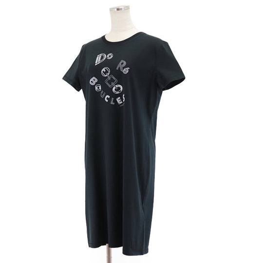 HERMES Cut cotton 100% black Women 40 Used Authentic
