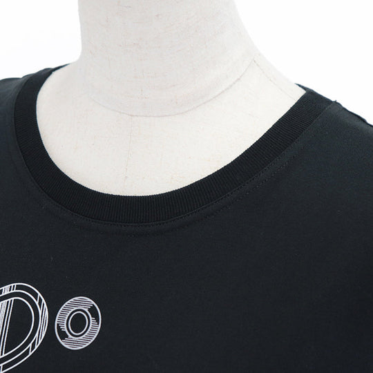HERMES Cut cotton 100% black Women 40 Used Authentic