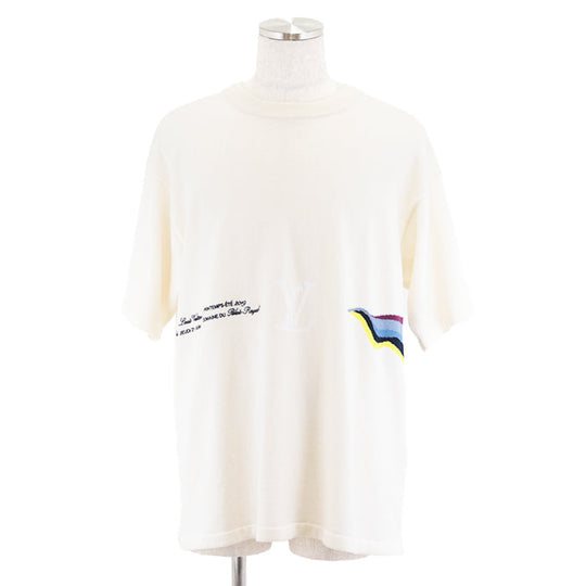 LOUIS VUITTON knit 99% cashmere, 1% wool Ivory shirt mens XL Used Authentic