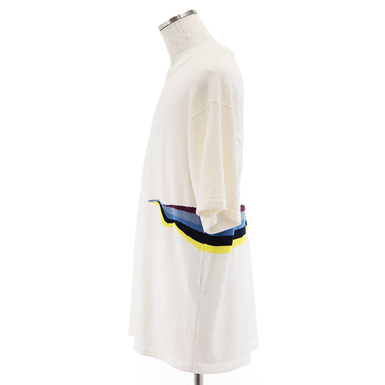 LOUIS VUITTON knit 99% cashmere, 1% wool Ivory shirt mens XL Used Authentic