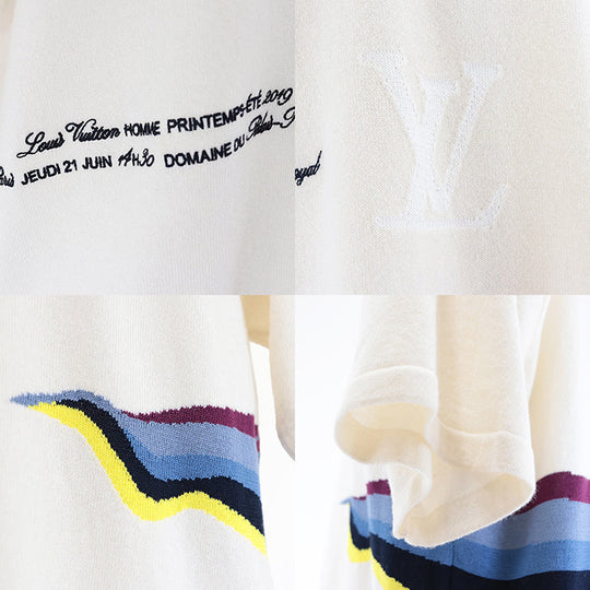 LOUIS VUITTON knit 99% cashmere, 1% wool Ivory shirt mens XL Used Authentic