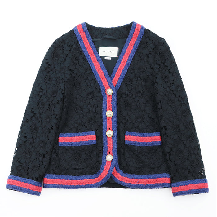 GUCCI cardigan [Outer material] 46% rayon, 36% cotton [Lining] 71% acetate, 29% silk black Women 36 Used Authentic