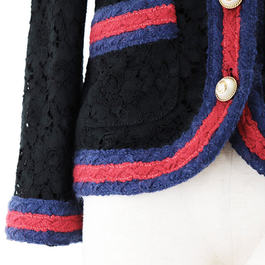 GUCCI cardigan [Outer material] 46% rayon, 36% cotton [Lining] 71% acetate, 29% silk black Women 36 Used Authentic