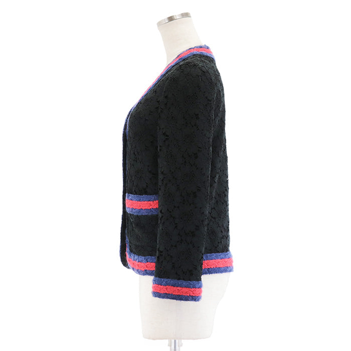 GUCCI cardigan [Outer material] 46% rayon, 36% cotton [Lining] 71% acetate, 29% silk black Women 36 Used Authentic