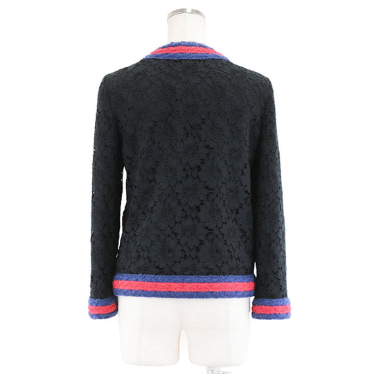 GUCCI cardigan [Outer material] 46% rayon, 36% cotton [Lining] 71% acetate, 29% silk black Women 36 Used Authentic