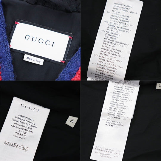 GUCCI cardigan [Outer material] 46% rayon, 36% cotton [Lining] 71% acetate, 29% silk black Women 36 Used Authentic