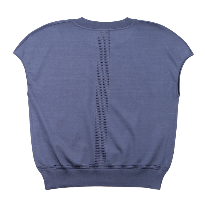 HERMES Cut 92% silk, 6% nylon Gray purple Women 40 Used Authentic