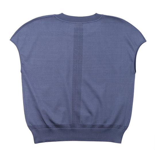 HERMES Cut 92% silk, 6% nylon Gray purple Women 40 Used Authentic