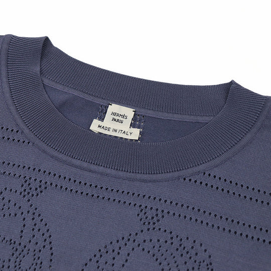 HERMES Cut 92% silk, 6% nylon Gray purple Women 40 Used Authentic