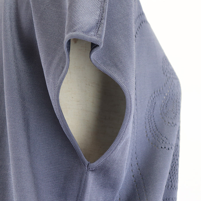 HERMES Cut 92% silk, 6% nylon Gray purple Women 40 Used Authentic
