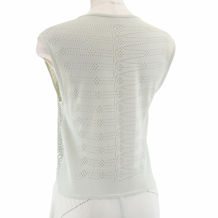 HERMES one piece 100% silk, 63% rayon Light green Women 38 Used Authentic