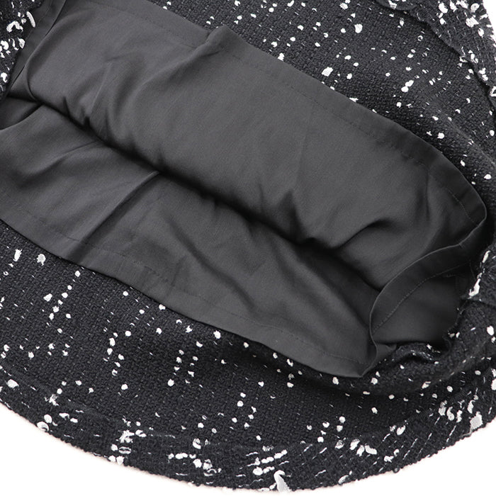 CHANEL one piece 72% wool, 8% nylon, 2% polyethylene [Lining] 90% silk, 10% spandex Black White Women 42 Used Authentic