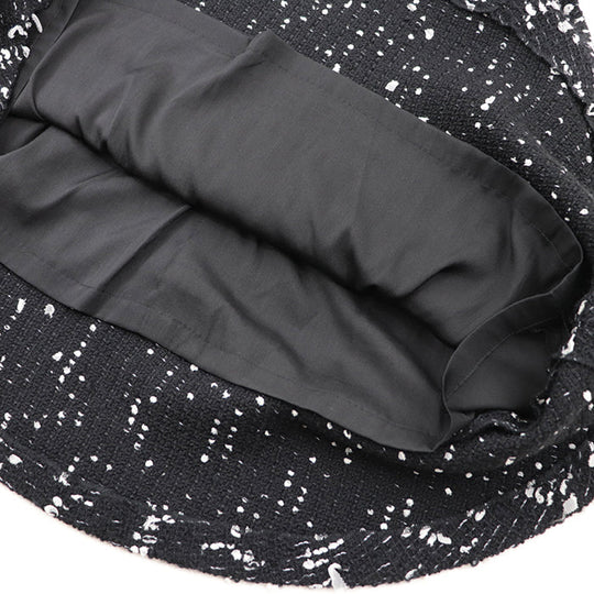 CHANEL one piece 72% wool, 8% nylon, 2% polyethylene [Lining] 90% silk, 10% spandex Black White Women 42 Used Authentic