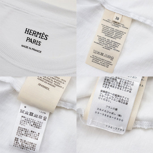 HERMES Cut cotton 100% white Women 38 Used Authentic