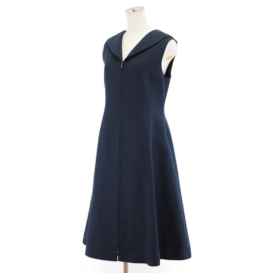 FOXEY one piece [Outer fabric] 100% cotton [Lining] 100% cupra [Other fabric] 100% rayon, 100% cotton Navy Women 40 Used Authentic