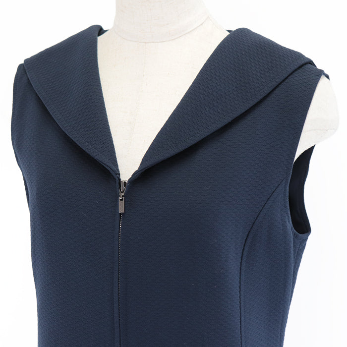 FOXEY one piece [Outer fabric] 100% cotton [Lining] 100% cupra [Other fabric] 100% rayon, 100% cotton Navy Women 40 Used Authentic