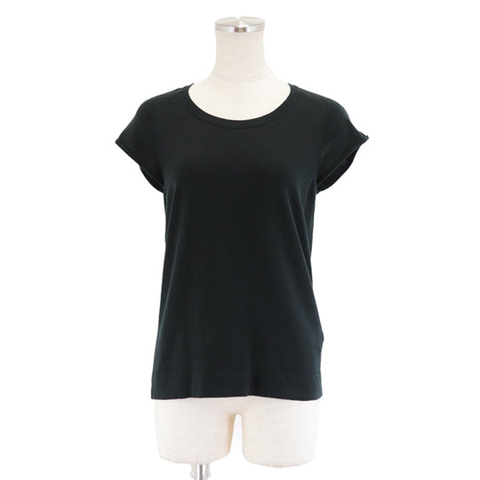 HERMES knit 70% cotton, 30% silk black Women 38 Used Authentic