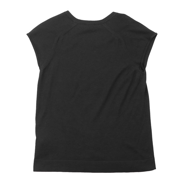 HERMES knit 70% cotton, 30% silk black Women 38 Used Authentic