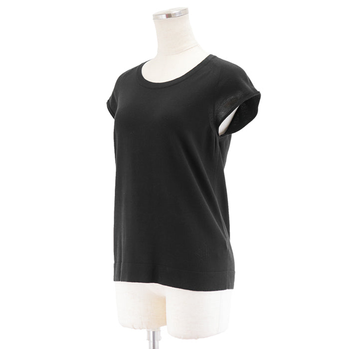 HERMES knit 70% cotton, 30% silk black Women 38 Used Authentic