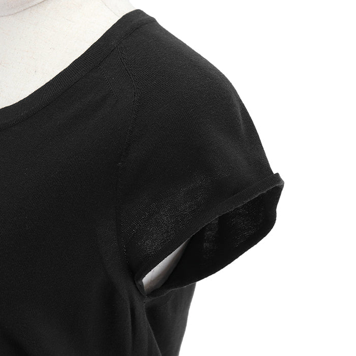 HERMES knit 70% cotton, 30% silk black Women 38 Used Authentic