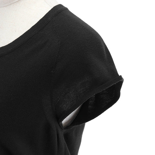 HERMES knit 70% cotton, 30% silk black Women 38 Used Authentic