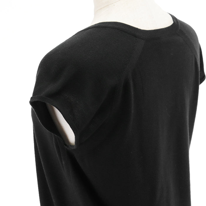HERMES knit 70% cotton, 30% silk black Women 38 Used Authentic