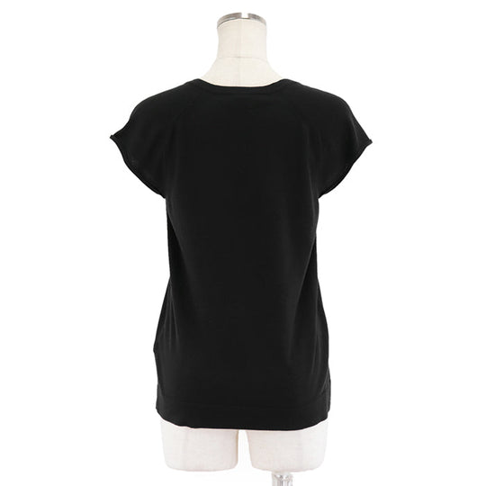 HERMES knit 70% cotton, 30% silk black Women 38 Used Authentic