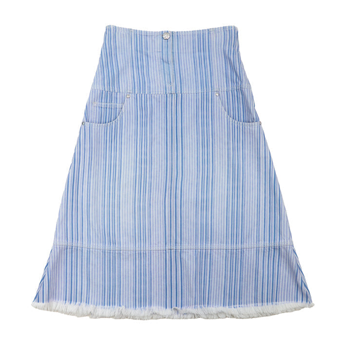 CHANEL skirt cotton 100% Light Purple Light Indigo Women 36 Used Authentic