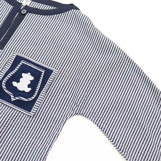 HERMES one piece 98% cotton, 2% polyurethane [Other fabric] 100% cotton, 100% polyester White navy Women 36 Used Authentic