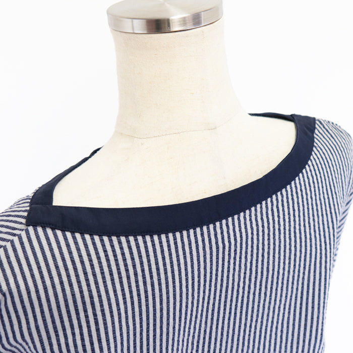 HERMES one piece 98% cotton, 2% polyurethane [Other fabric] 100% cotton, 100% polyester White navy Women 36 Used Authentic