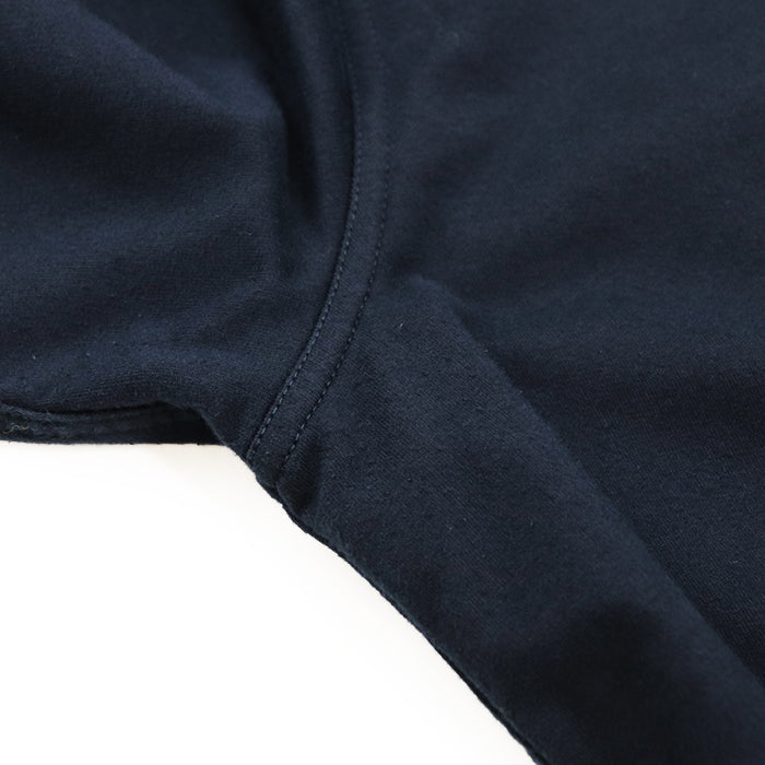 HERMES Short sleeve T-shirt 100% cotton [Rib] 81% cotton, 19% polyurethane [Leather part] Sheepskin Navy mens XXL Used Authentic