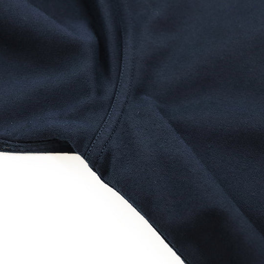 HERMES Short sleeve T-shirt 100% cotton [Rib] 81% cotton, 19% polyurethane [Leather part] Sheepskin Navy mens XXL Used Authentic