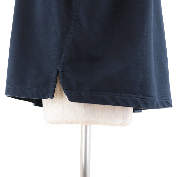 HERMES Short sleeve T-shirt 100% cotton [Rib] 81% cotton, 19% polyurethane [Leather part] Sheepskin Navy mens XXL Used Authentic