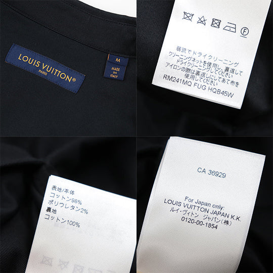 LOUIS VUITTON Long sleeve shirt [Outer material] 98% cotton, 2% polyurethane [Lining] 100% cotton black RM241MQ FUG HQB45W Flock Casual Cotton Overshirt mens M Used Authentic