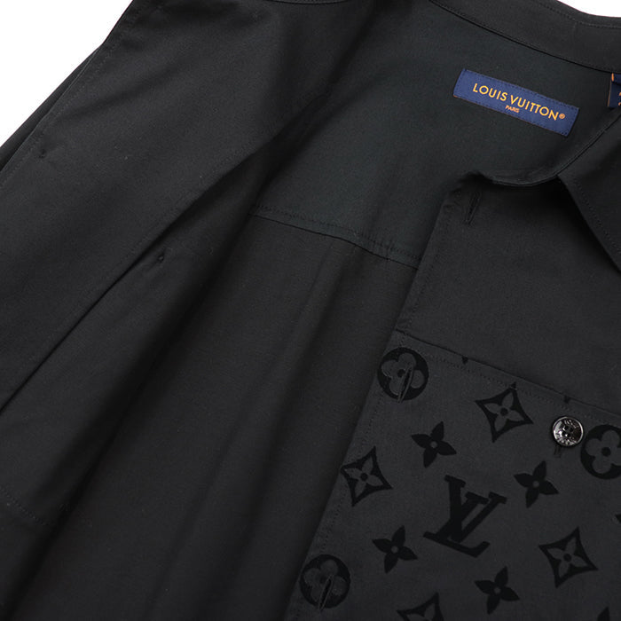 LOUIS VUITTON Long sleeve shirt [Outer material] 98% cotton, 2% polyurethane [Lining] 100% cotton black RM241MQ FUG HQB45W Flock Casual Cotton Overshirt mens M Used Authentic