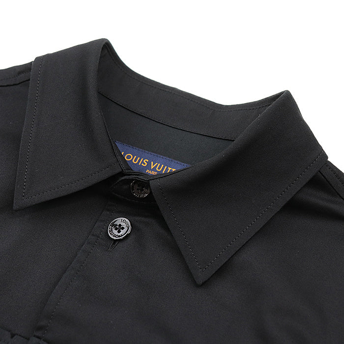LOUIS VUITTON Long sleeve shirt [Outer material] 98% cotton, 2% polyurethane [Lining] 100% cotton black RM241MQ FUG HQB45W Flock Casual Cotton Overshirt mens M Used Authentic