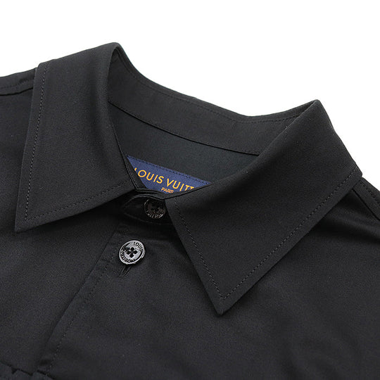 LOUIS VUITTON Long sleeve shirt [Outer material] 98% cotton, 2% polyurethane [Lining] 100% cotton black RM241MQ FUG HQB45W Flock Casual Cotton Overshirt mens M Used Authentic