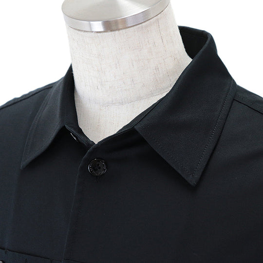 LOUIS VUITTON Long sleeve shirt [Outer material] 98% cotton, 2% polyurethane [Lining] 100% cotton black RM241MQ FUG HQB45W Flock Casual Cotton Overshirt mens M Used Authentic